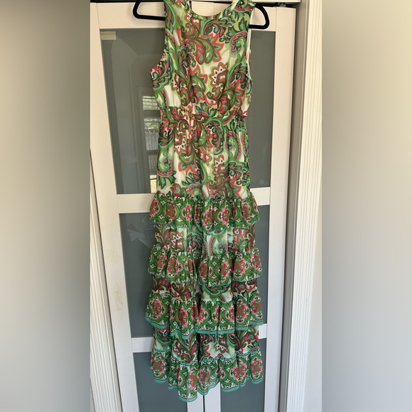Palma De Scrolls Print Ruffle Tiered Maxi Dress- Worn once for pics - Picture 7 of 13